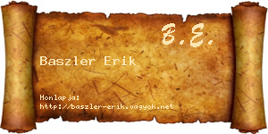 Baszler Erik névjegykártya